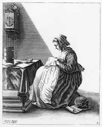Une femme faisant une fraise, vers 1640-1647